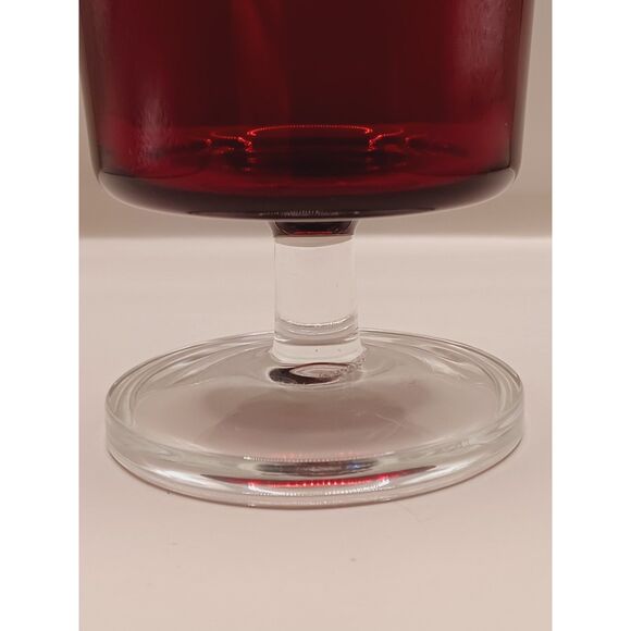 Cristal D'Arques-Durand Water Goblet Cavalier Ruby Glass, Finger Bowls Set of 2 - Picture 9 of 15